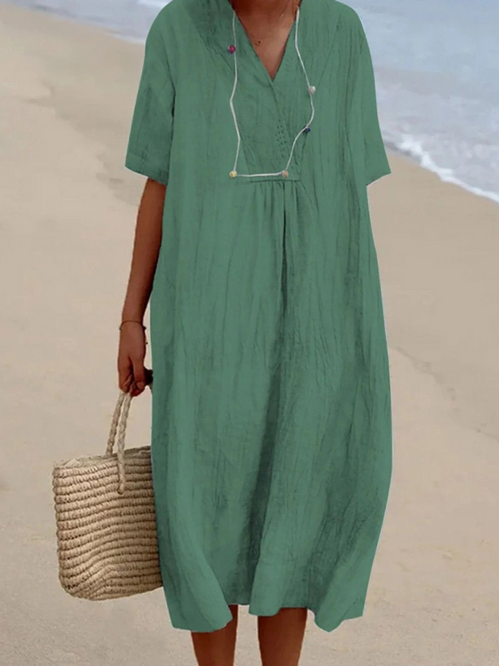 Women's Solid Color  Short Sleeve Dress