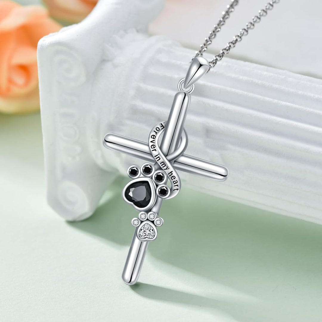 Paw & Cross - Sterling Silver Pendant