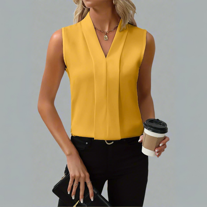 Rome | Sleeveless V-Neck Blouse