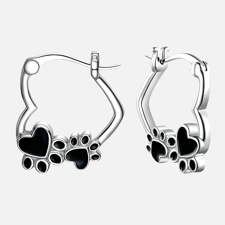 PawPrint - Heartfelt Silver Earrings