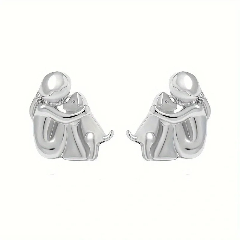 Hug - Two-Tone Pet Love Earrings