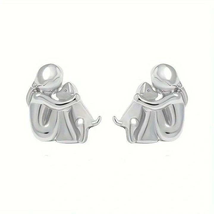 Hug - Two-Tone Pet Love Earrings