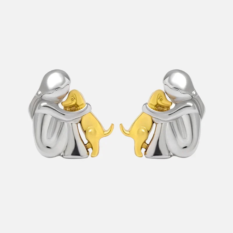 Hug - Two-Tone Pet Love Earrings