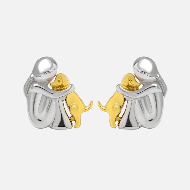 Hug - Two-Tone Pet Love Earrings