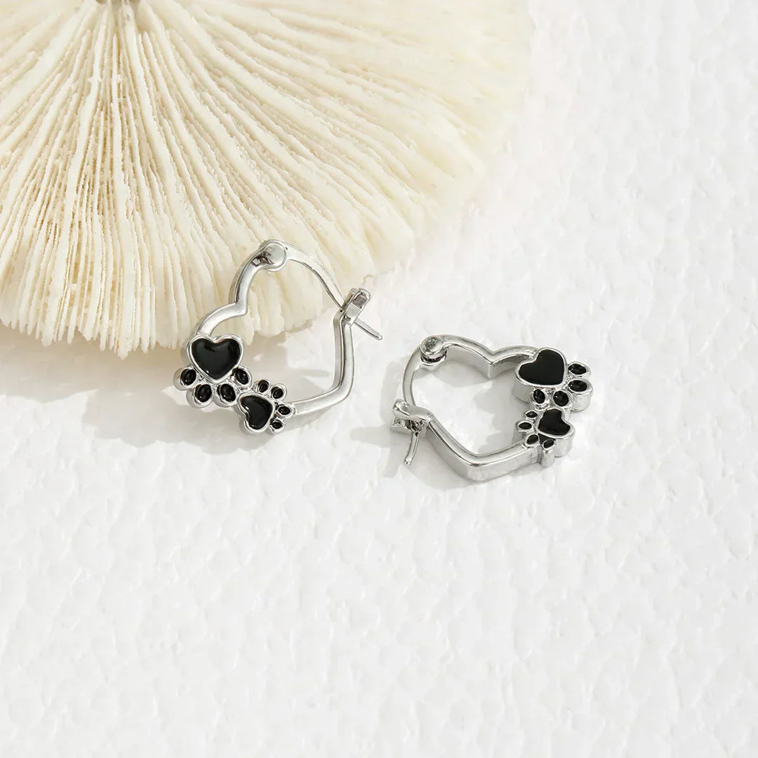 PawPrint - Heartfelt Silver Earrings