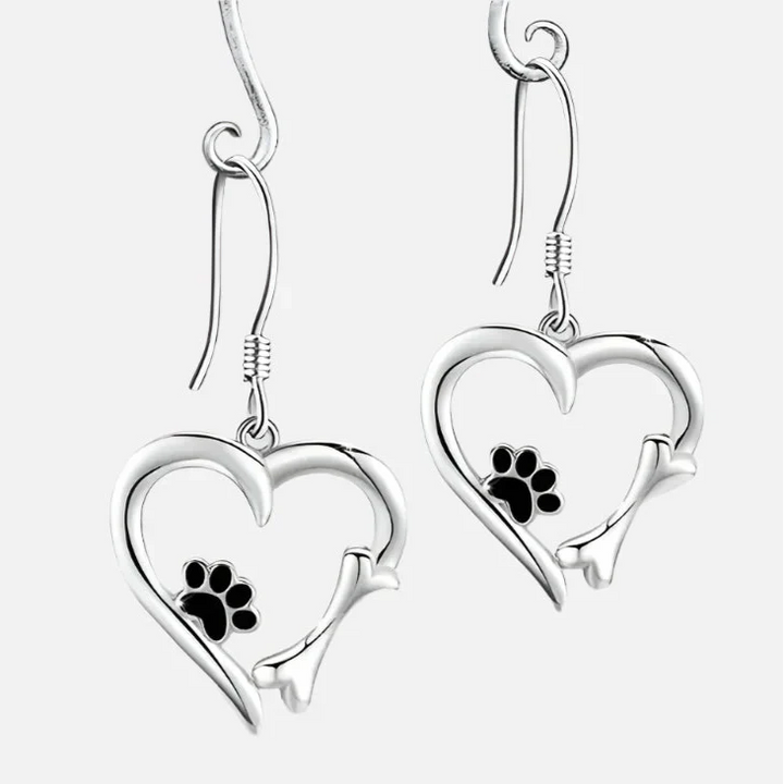 Heartfelt - Silver Dog Lover Earrings