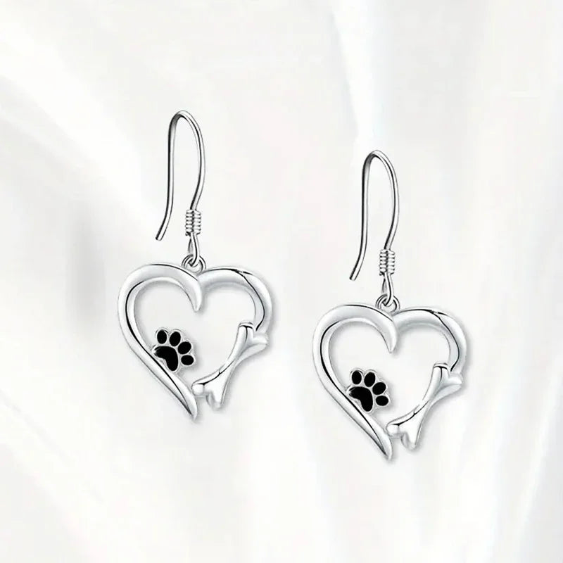 Heartfelt - Silver Dog Lover Earrings