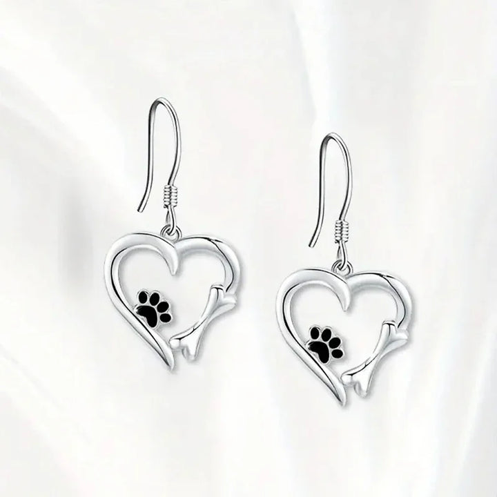 Heartfelt - Silver Dog Lover Earrings