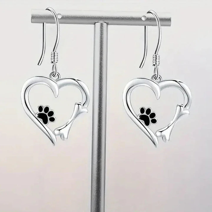 Heartfelt - Silver Dog Lover Earrings