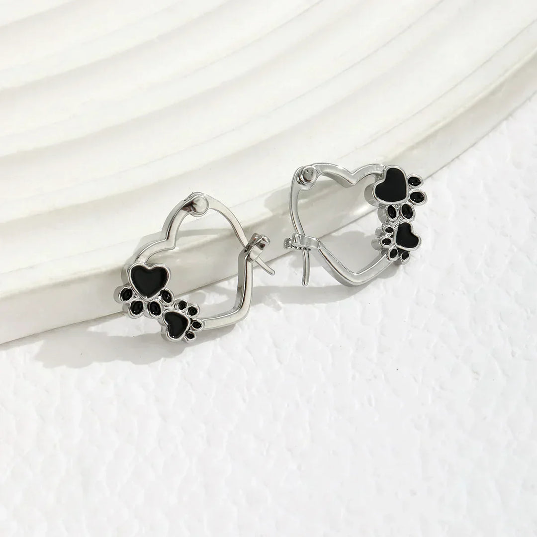 PawPrint - Heartfelt Silver Earrings