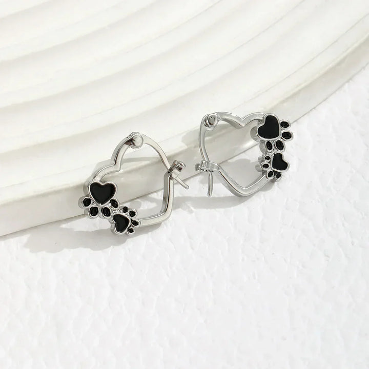 PawPrint - Heartfelt Silver Earrings