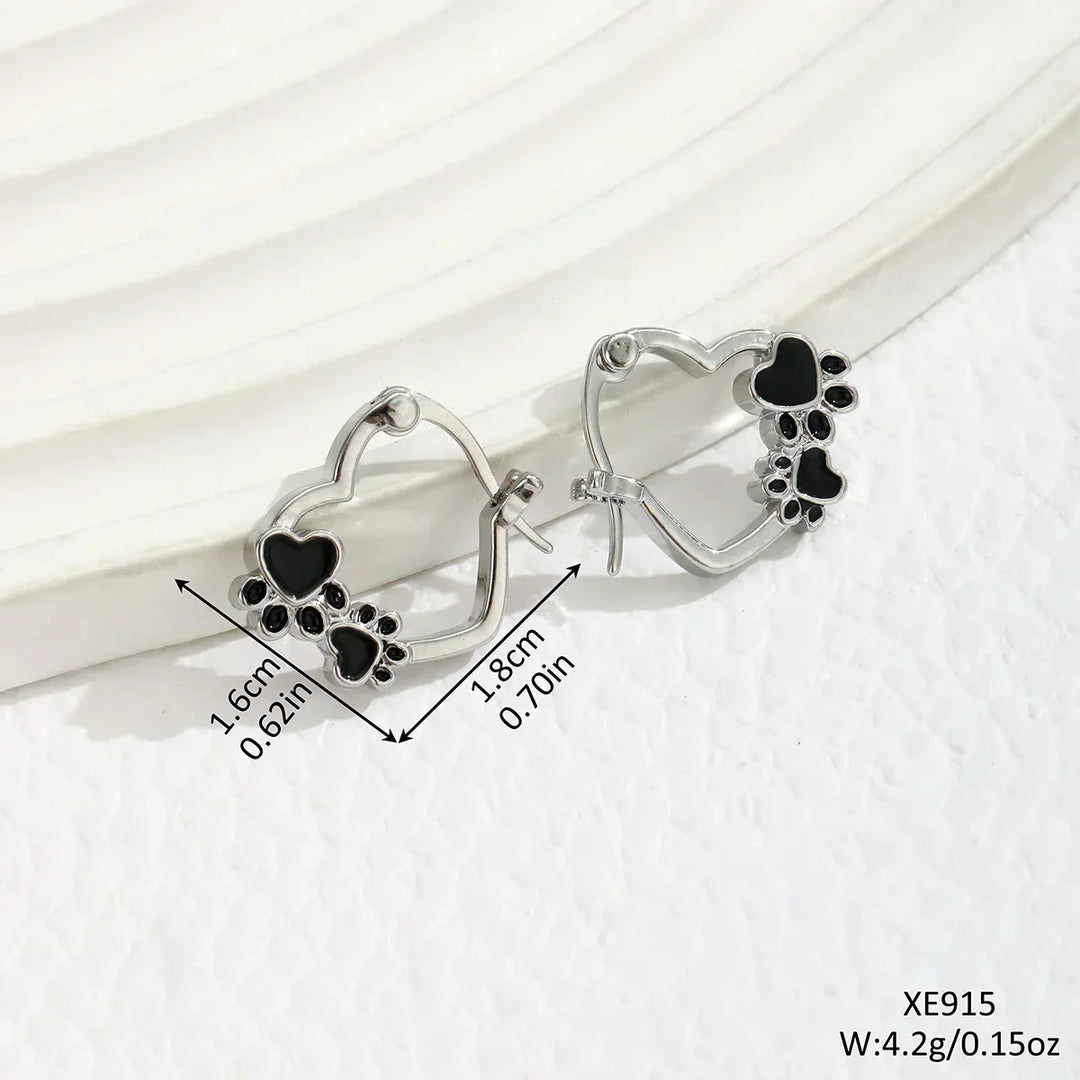PawPrint - Heartfelt Silver Earrings