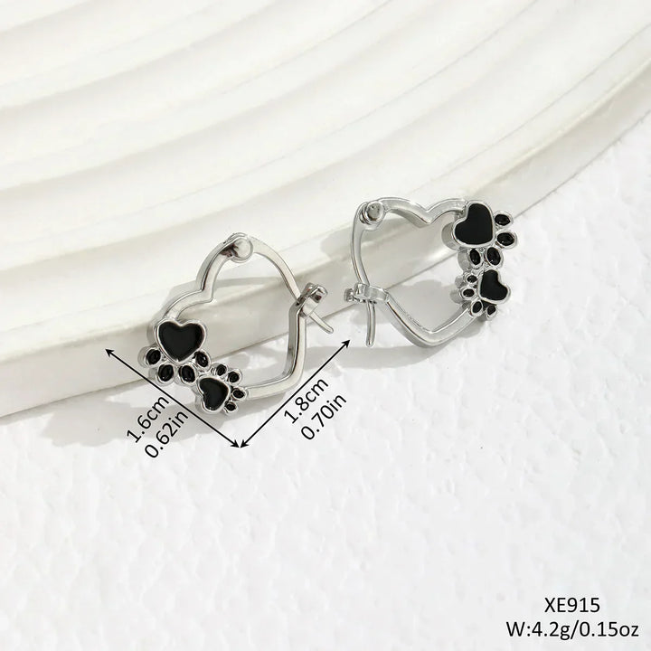 PawPrint - Heartfelt Silver Earrings