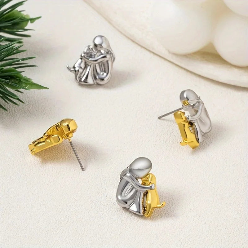 Hug - Two-Tone Pet Love Earrings