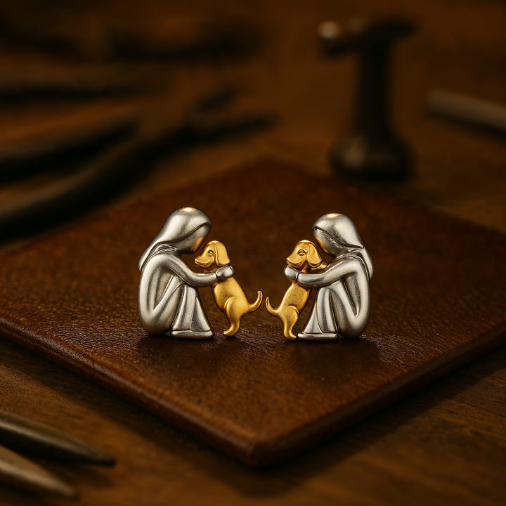 Hug - Two-Tone Pet Love Earrings