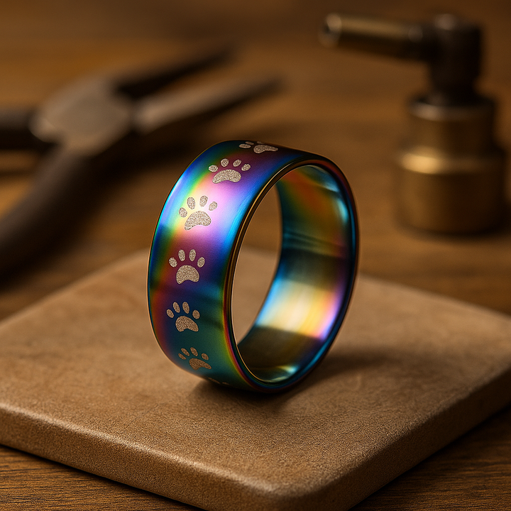 PawPrint - Vibrant Rainbow Ring