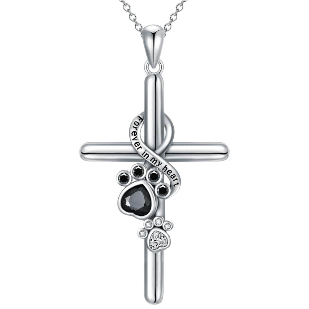 Paw & Cross - Sterling Silver Pendant