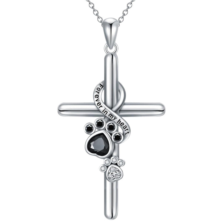 Paw & Cross - Sterling Silver Pendant